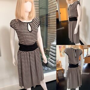Milly Keyhole Neck Fit-and-Flare Dress